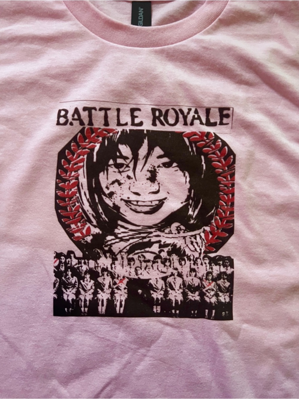 Battle Royale color pink size Large Unisex T-shirt